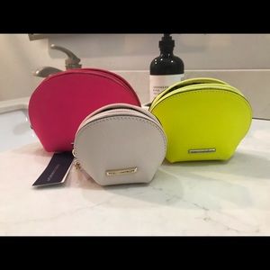 Set of 3 leather Rebecca Minkoff makeup bags